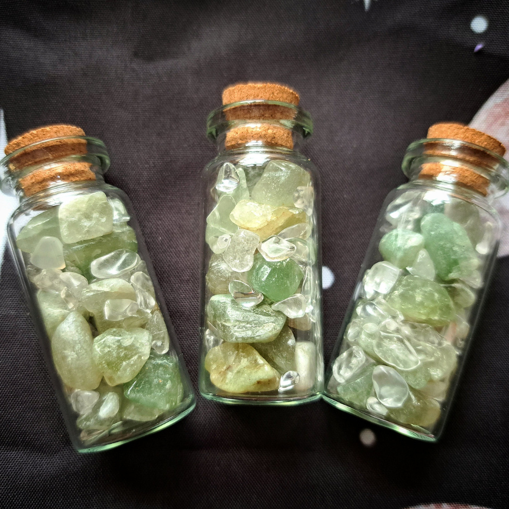Aventurine and Clear Quartz Crystal Jar