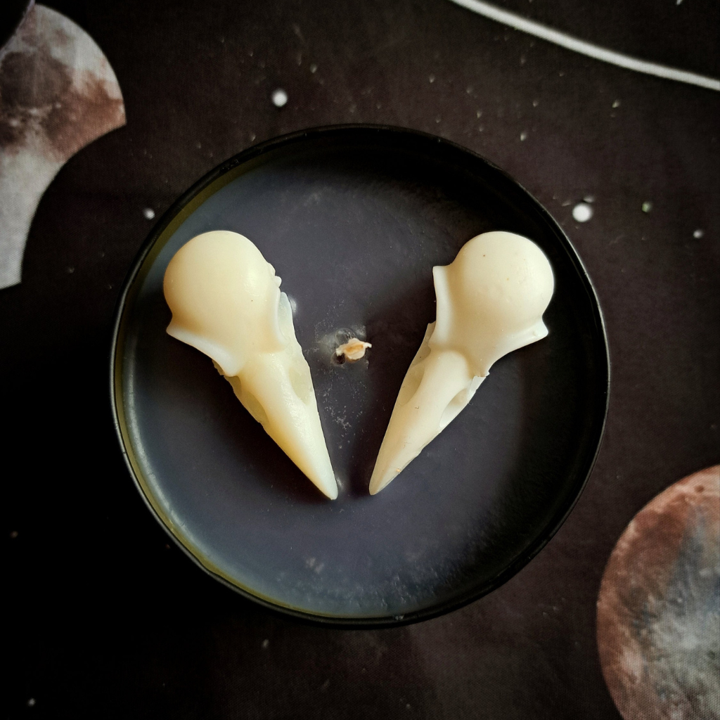 Crow Skull Candle